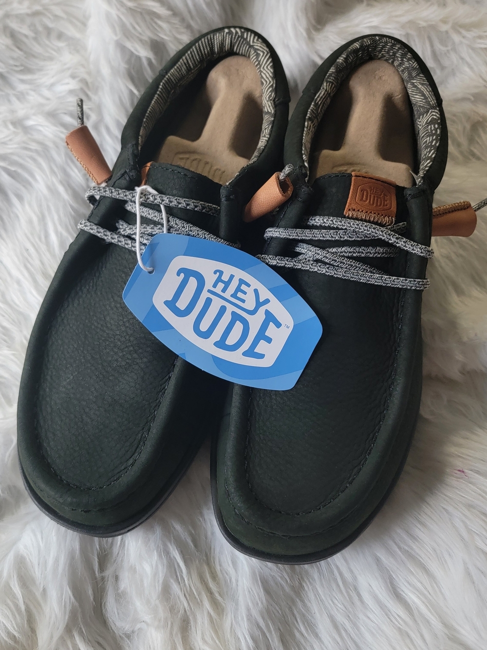 Hey Dude Men's Wally Grip Craft Leather Casual Slip-On Shoes in Black